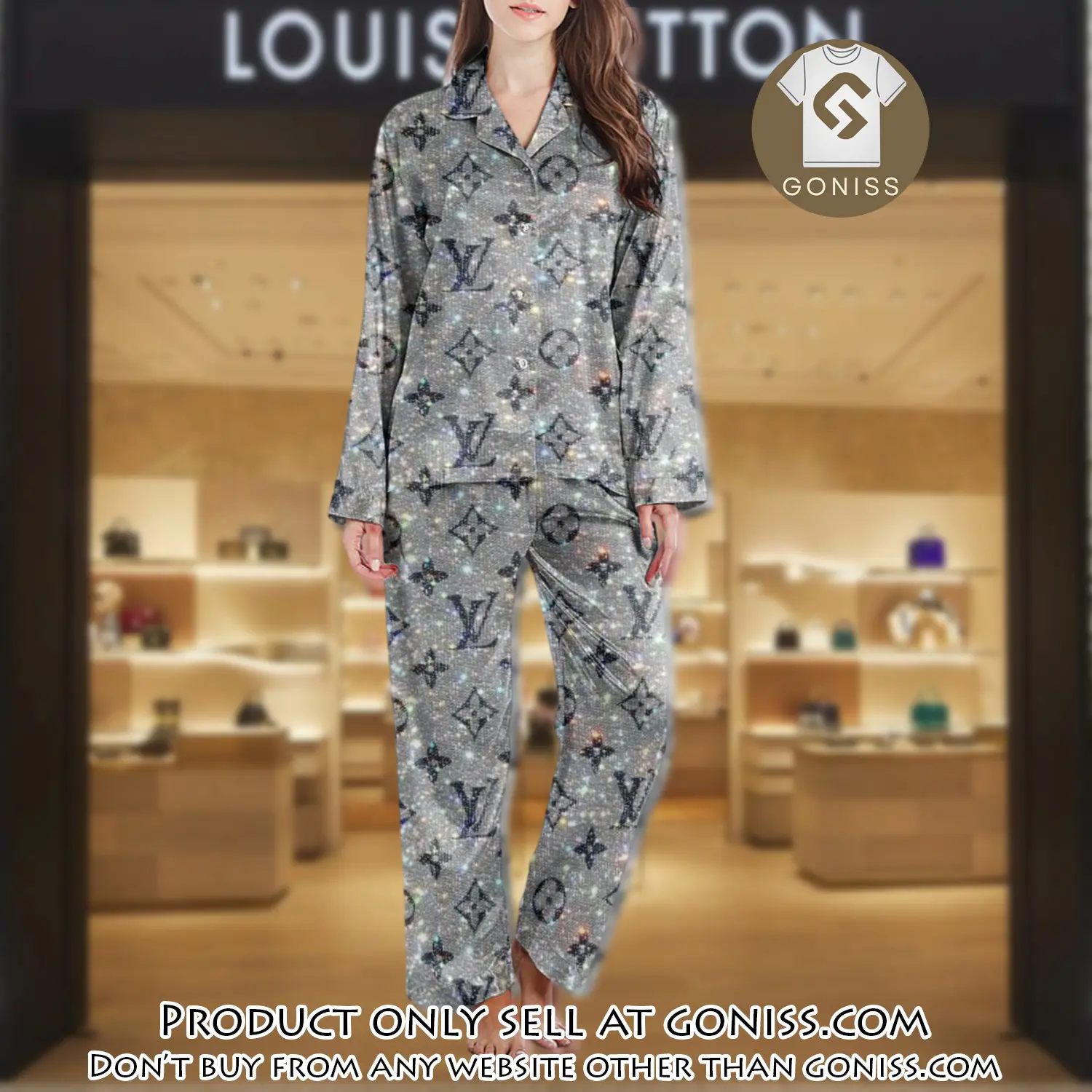 Lv monogram long satin pajama set pjs1008 gn1213399